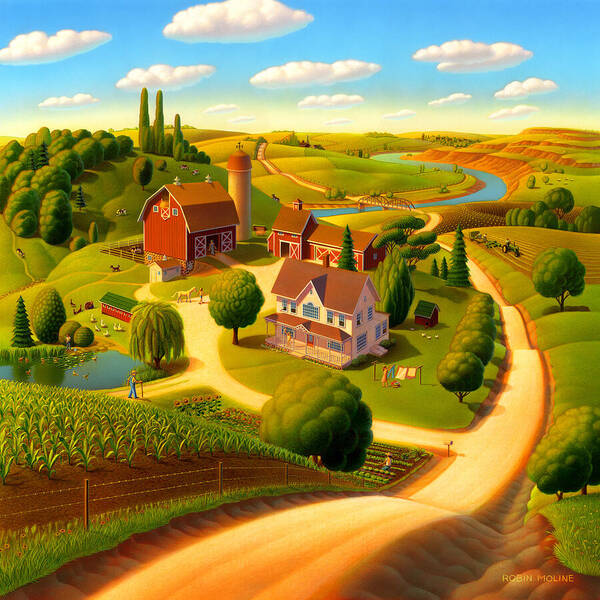 Charming Country Landscape Art Print