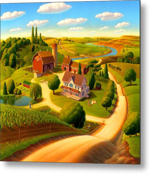 Charming Country Landscape Metal Print