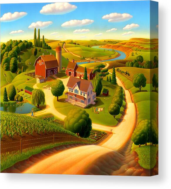 Summer on the Farm Canvas Art Print by Robin Moline