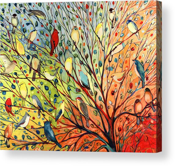 Colorful Birds on a Branch Acrylic Print