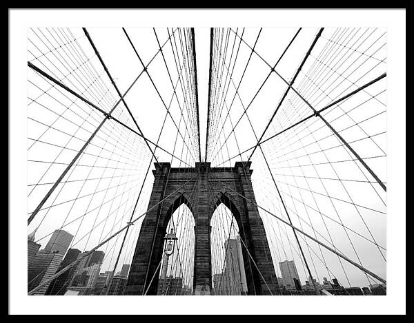 Symmetrical Bridge Cables Perspective Framed Print