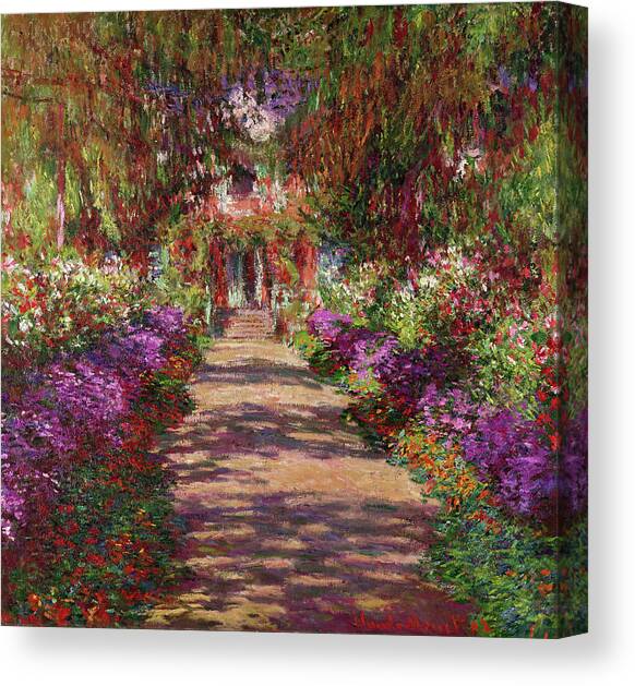 A Pathway in Monet's Garden Canvas Art Print by Claude Monet