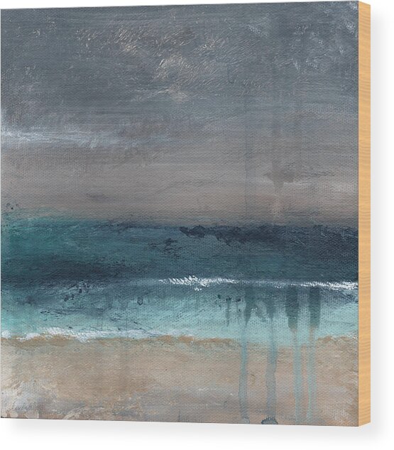 Stormy Seas at Dusk Wood Print