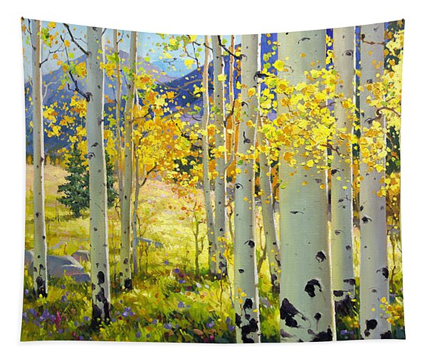 Golden Aspen Forest Tapestry
