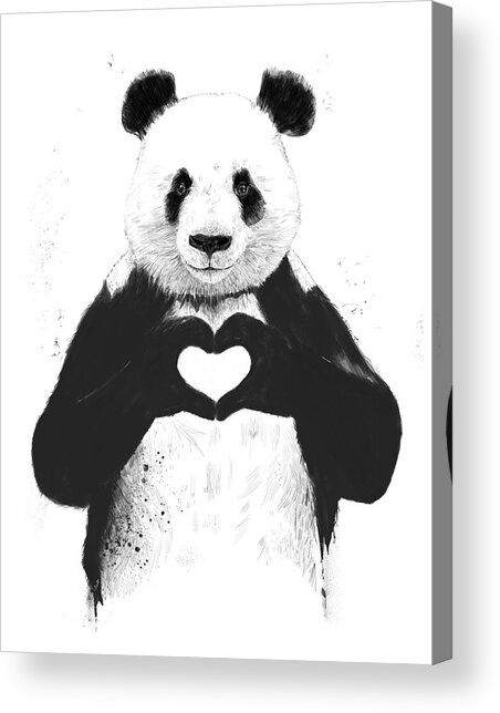Panda with Heart Gesture Acrylic Print