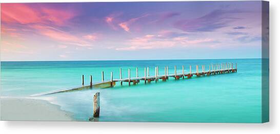 Aqua Waters Canvas Art Print by Az Jackson
