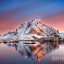 Arctic Dawn Over Reine Village by Janet Burdon