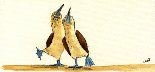 Dancing Blue-Footed Boobies Art Print