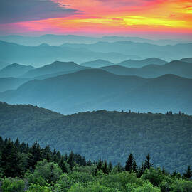 Blue Ridge Parkway Sunset - The Great Blue Yonder by Dave Allen