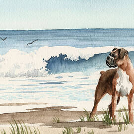 Boxer At The Beach by David Rogers