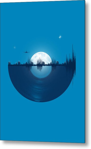 Night Sky Over Soundwave City Metal Print