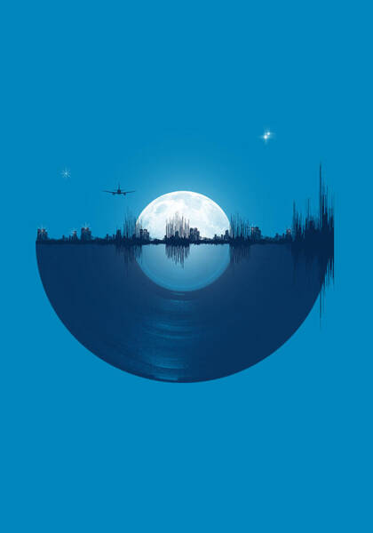Night Sky Over Soundwave City Poster