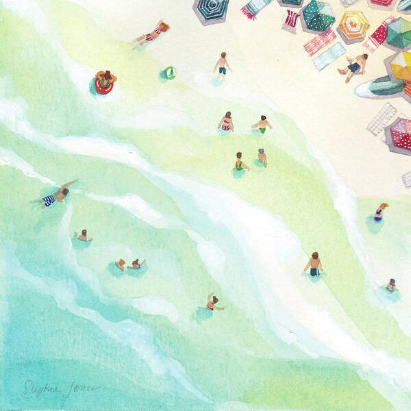 Beach Day from Above Art Print