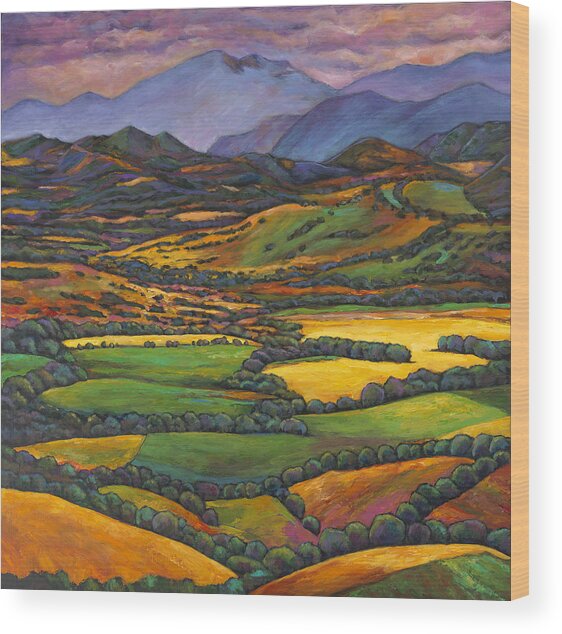 Vibrant Mountain Landscape Wood Print