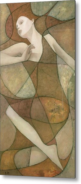 Abstract Dancing Figure Metal Print