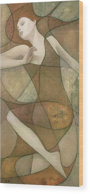 Abstract Dancing Figure Wood Print