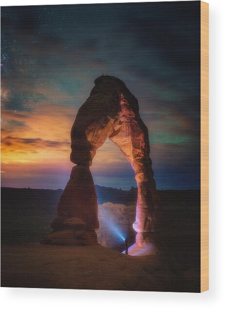 Starlit Archway Overlook Wood Print