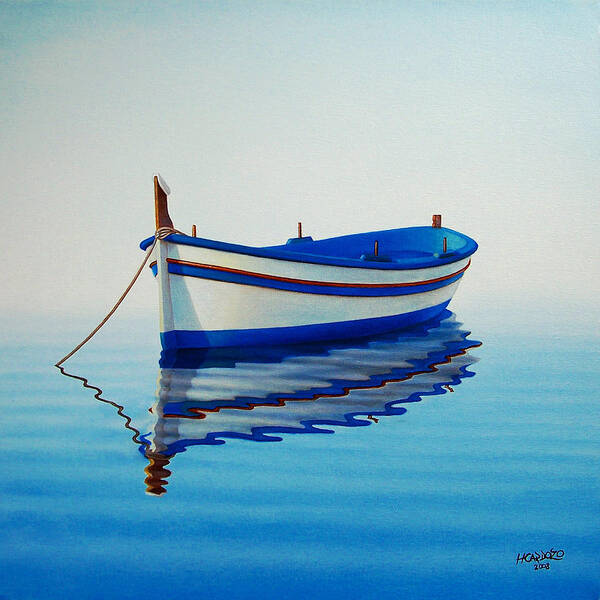 Tranquil Boat on Calm Waters Poster