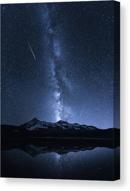 Galaxies Reflection Canvas Art Print by Toby Harriman