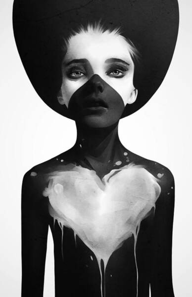 Mystical Portrait with Heart Poster