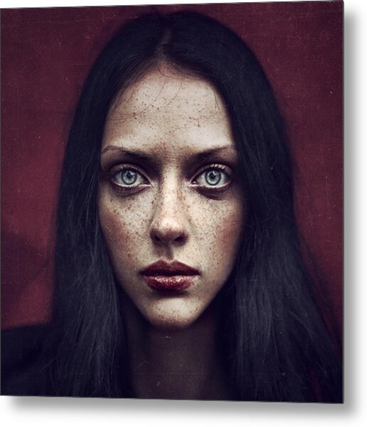 Intense Gaze Portrait Metal Print