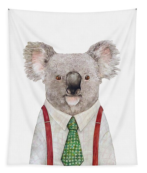 Dapper Koala in Business Attire Tapestry