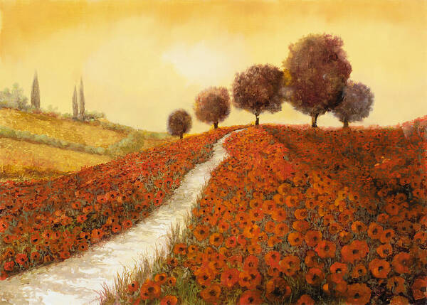 Poppy Fields at Sunset Poster