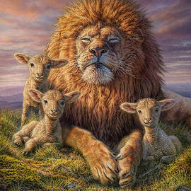 Lion and Lambs by Phil Jaeger