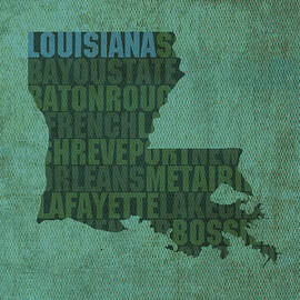 Louisiana Word Art State Map on Canvas by Design Turnpike