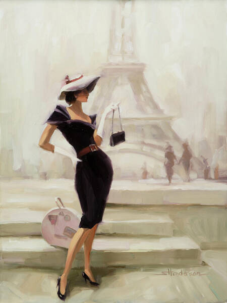 Chic Woman in Paris Art Print
