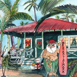 Mele Kalikimaka Hawaiian Santa by Marionette Taboniar