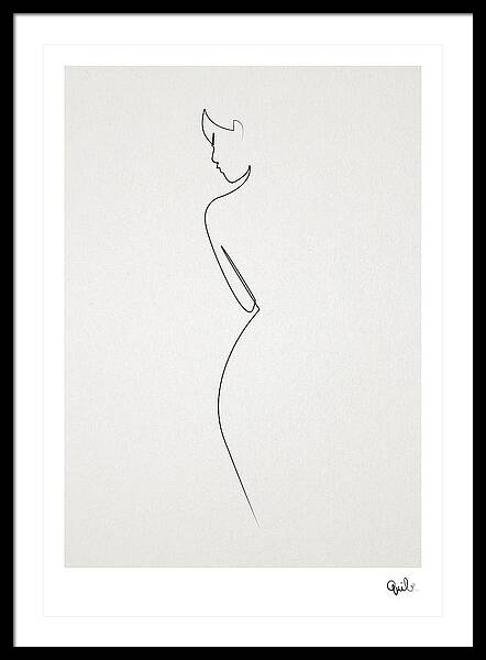 Minimalist Female Silhouette Framed Print