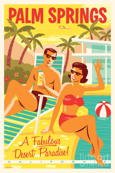 Palm Springs Retro Vacation Poster