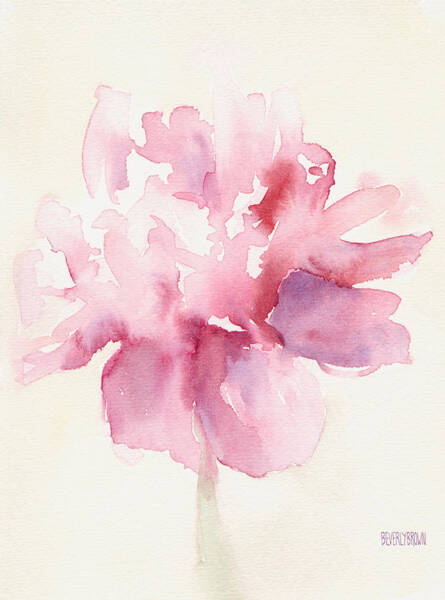 Pink Peony in Watercolor Poster