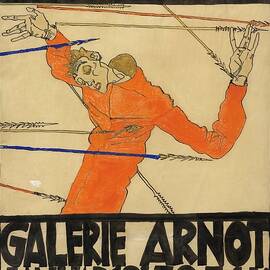 Plakat Der Schiele-ausstellung In Der Galerie Arnot by Egon Schiele