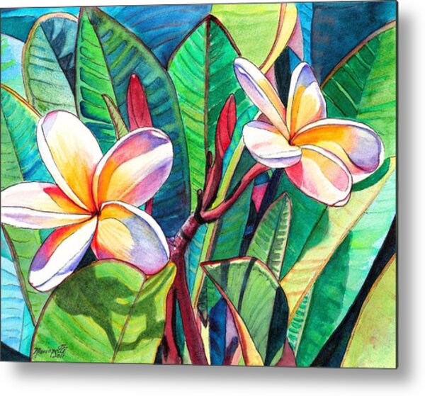 Vibrant Tropical Blooms Metal Print