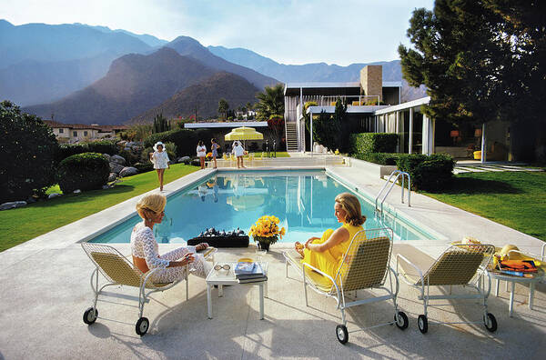 Relaxing by the Mountainous Poolside Art Print