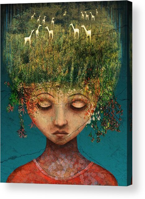 Dreamlike Forest Hair Acrylic Print