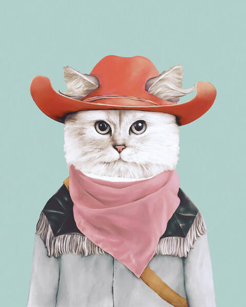 Cowboy Cat Portrait Poster