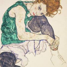 Seated Woman with Bent Knees by Egon Schiele