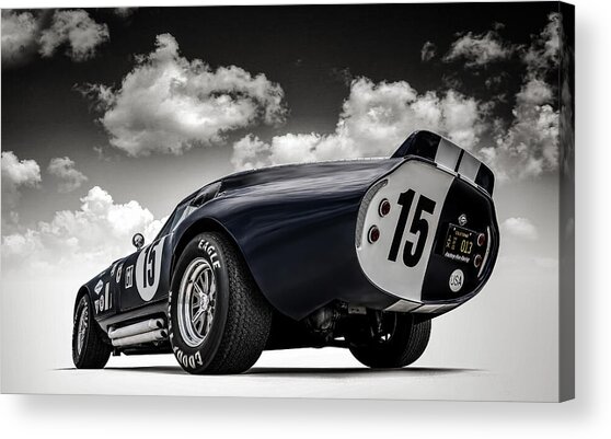 Vintage Race Car under Dramatic Sky Acrylic Print