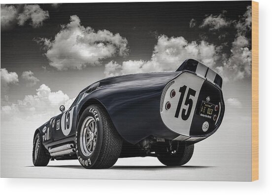 Vintage Race Car under Dramatic Sky Wood Print