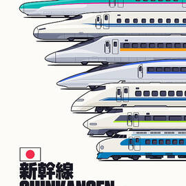 Shinkansen Bullet Train Evolution - White by Organic Synthesis
