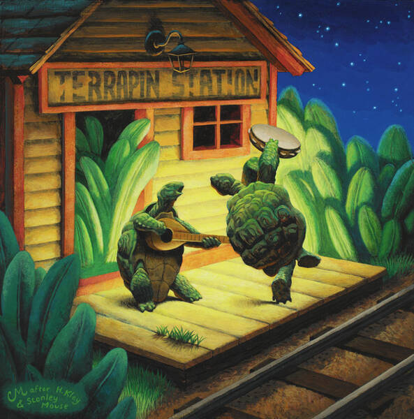 Terrapin Station Turtles at Night Art Print