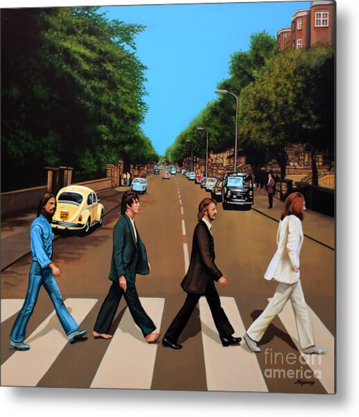 Famous Crosswalk Scene Metal Print