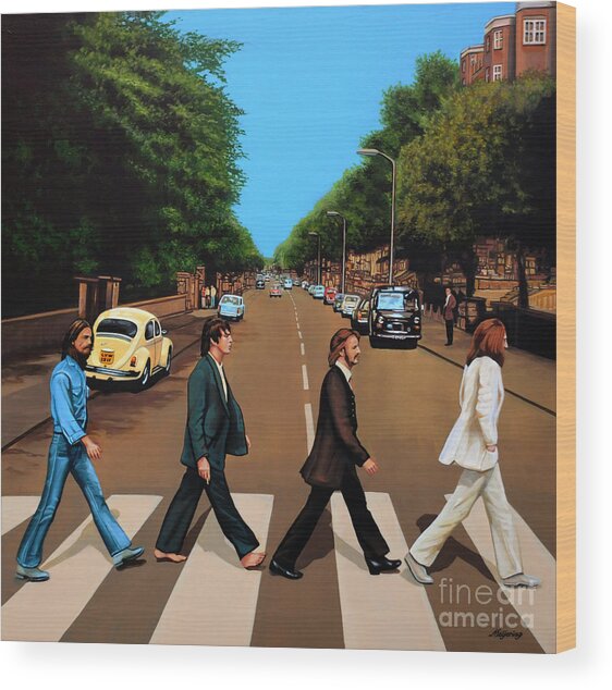 Famous Crosswalk Scene Wood Print