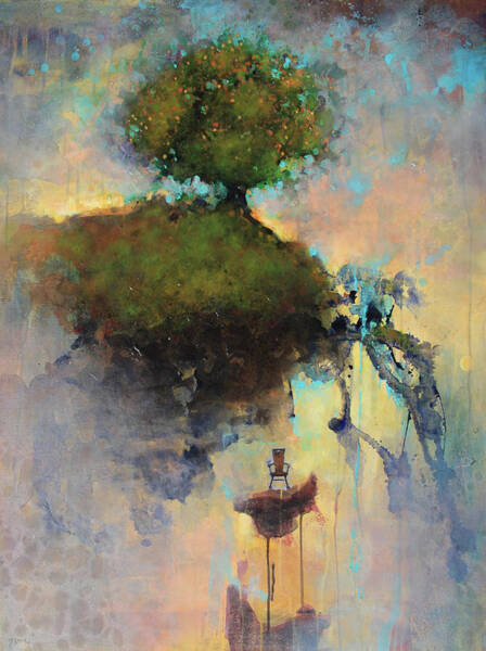 Floating Tree Above a Cliff Art Print