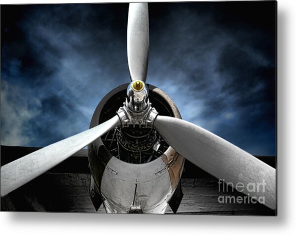 Propeller Against Dramatic Sky Metal Print