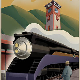 Vintage Union Station Train Poster by Mitch Frey