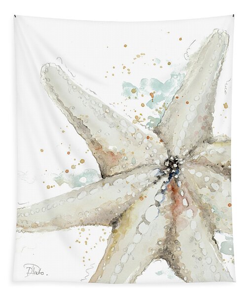 Delicate Starfish Watercolor Tapestry